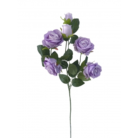 ROSEIRA AVELUDADA X 3 (4 ROSAS/2BOTOES) (M) 63CM (BOX POR COR)