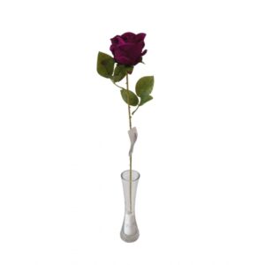 ROSA AVELUDADA PEQ. CERISE X 1 (M) (FLOR 6CM) 50CM