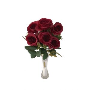 BUQUE DE ROSA ENVELHECIDA X 7 (M) 37CM BOX POR COR