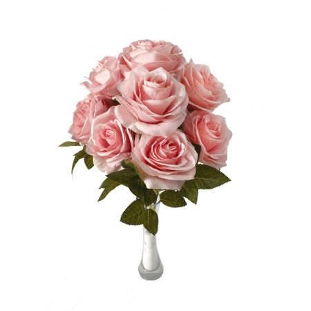 BUQUE DE ROSA ENVELHECIDA ROSA X 10 (M) 47CM