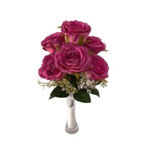 BUQUÊ DE ROSAS X 7 (M) 38CM (8CM FLOR) (POR COR)