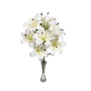 BUQUE DE LIRIO TOQUE REAL BRANCO X 9 (D) 55CM