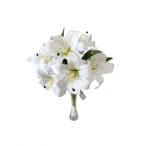 BUQUE DE LIRIO BRANCO GRANDE TOQUE REAL X 7 (D) 53CM