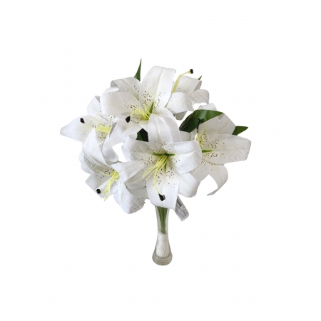 BUQUE DE LIRIO BRANCO GRANDE TOQUE REAL X 7 (D) 53CM