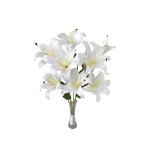 BUQUE DE LIRIO BRANCO TOQUE REAL X 9 (M) 61CM