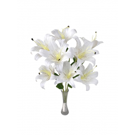 BUQUE DE LIRIO BRANCO TOQUE REAL X 9 (M) 61CM