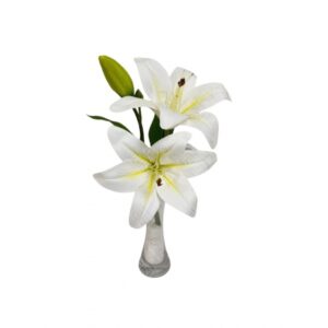 GALHO DE LIRIO TOQUE REAL BRANCO X 2 (M) 35CM