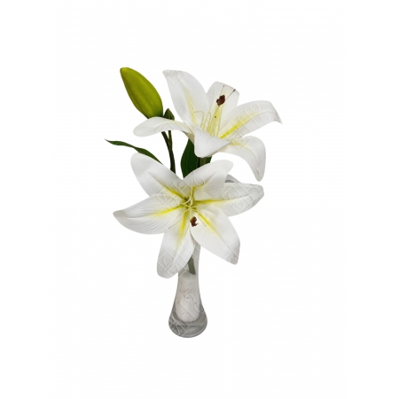 GALHO DE LIRIO TOQUE REAL BRANCO X 2 (M) 35CM