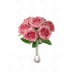 BUQUE DE ROSA X 7 (M) 33CM BOX POR COR