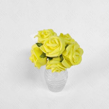 ROSA EVA PEQUENA AMARELA X 6 (12MA/PCT) (M)