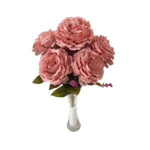 BUQUE DE PEONIA X 7 (M) 38 CM BOX POR COR