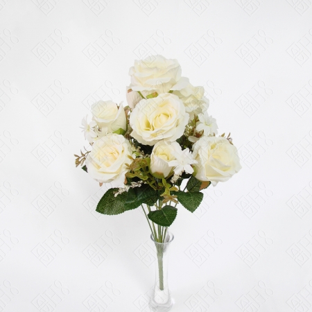 BUQUE DE ROSA E BOTAO X 11 (M) 54CM BOX POR COR
