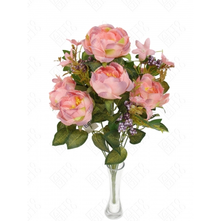 BUQUE DE PEONIA X 11 (7 FLORES) (M) 51CM BOX POR COR
