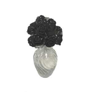 MINI ROSA EVA COM TULE PRETO (M)