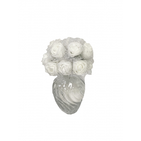 MINI ROSA EVA COM TULE BRANCO (M)