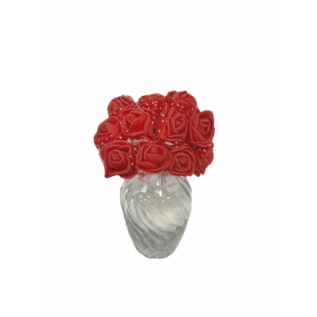 MINI ROSA EVA COM TULE VERMELHO (M)