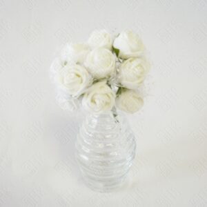 MINI ROSA EVA COM TULE BRANCO (M)
